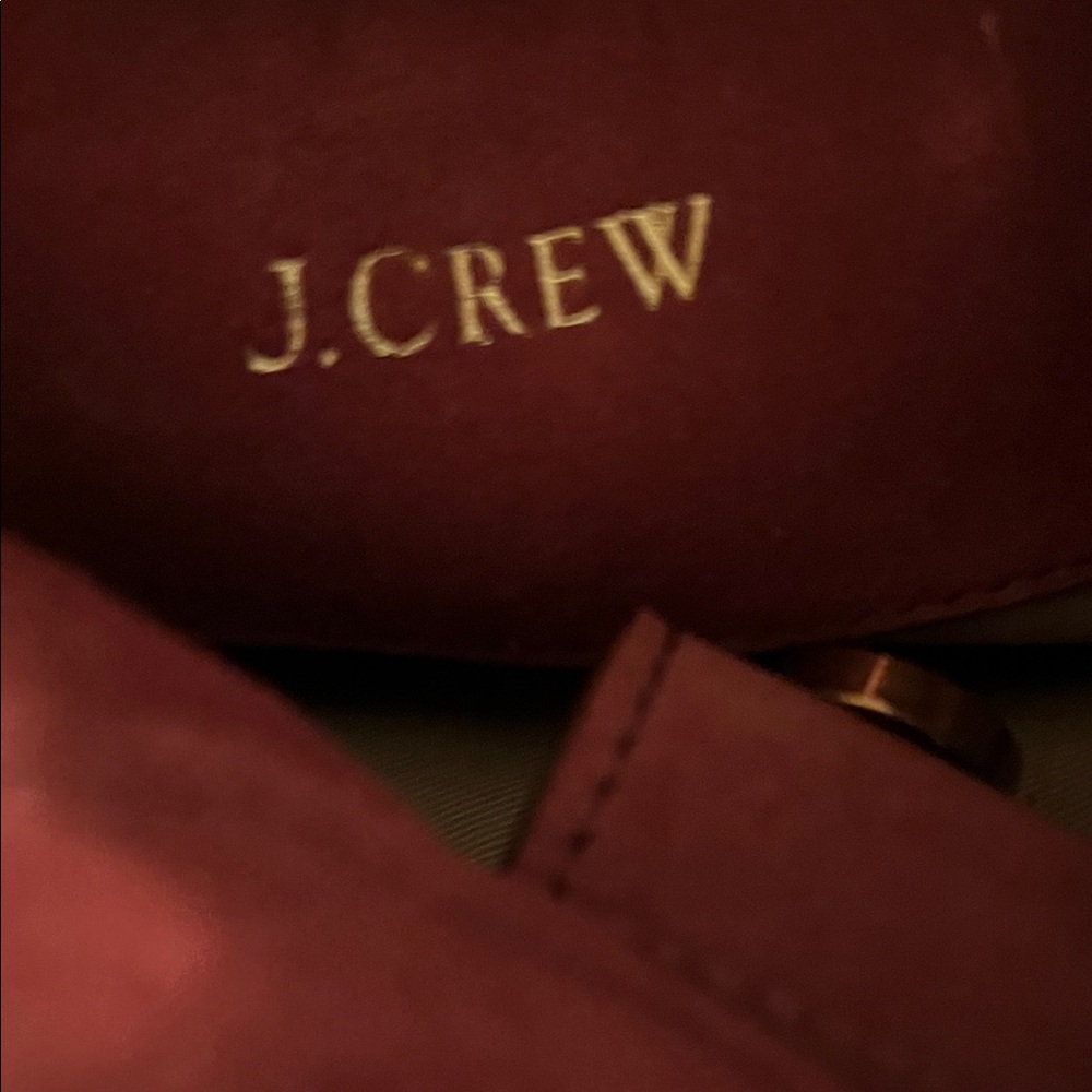 J. Crew Rust Suede Bucket Bag with Brass Ring Handles - Picture 4 of 9